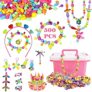 500 Pcs Beads for Girls Toys Kids Jewelry Making Kit Pop-Bead Art and Craft  Kits DIY Bracelets Necklace Hairband and Rings Toy for Age 3 4 5 6 7 8 Year  Old Girl 