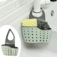 thumbnail image 2 of Kitchen Sink Rack Soap Sponge Drain Pipe Rack Sink Bag Sponge Rack Drain Pipe Hole Silicone Hanging Double Basket Drain Rack Storage Basket, 2 of 9