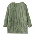 thumbnail image 4 of Puliio Women's Robe Long Sleeve Open Front Kimono Cardigan Shawl Wrap Coat Home Loungewear,Size XXL, 4 of 5