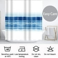 thumbnail image 6 of Abstract Ocean Wave Ombre Shower Curtains Set Navy Blue White Shower Curtain for Bathroom Modern Waterproof Fabric Stall Bath Curtain with 12 Hooks Rings Extra Long 72x72in, 6 of 6
