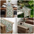 thumbnail image 5 of Green Boho Table Runner 120 Inches Long,Ethnic Geometric Middle Century Art Cotton Linen Table Runners Dresser Scarves,Decorative Fabric Tabletop Scarf Furniture Cover for Home Dinner Party 13"x120", 5 of 9