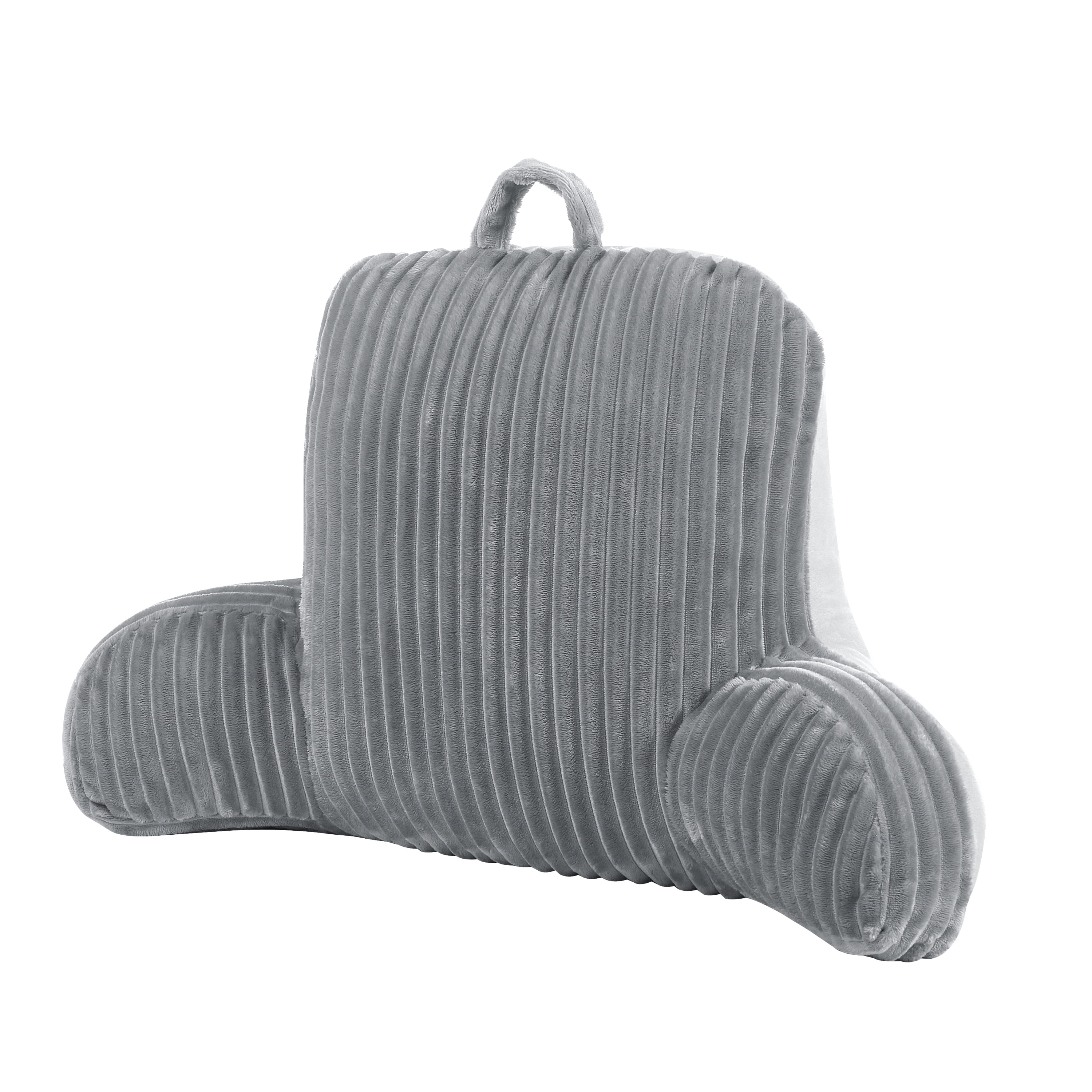 Urban Shop Grey Decorative Backrest Pillow, Ribbed, 21’’ x 13’’ x 19’’