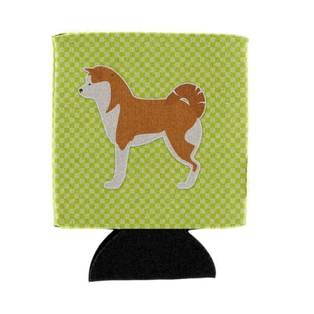 

Carolines Treasures BB3872CC Akita Checkerboard Green Can or Bottle Hugger Can Hugger multicolor
