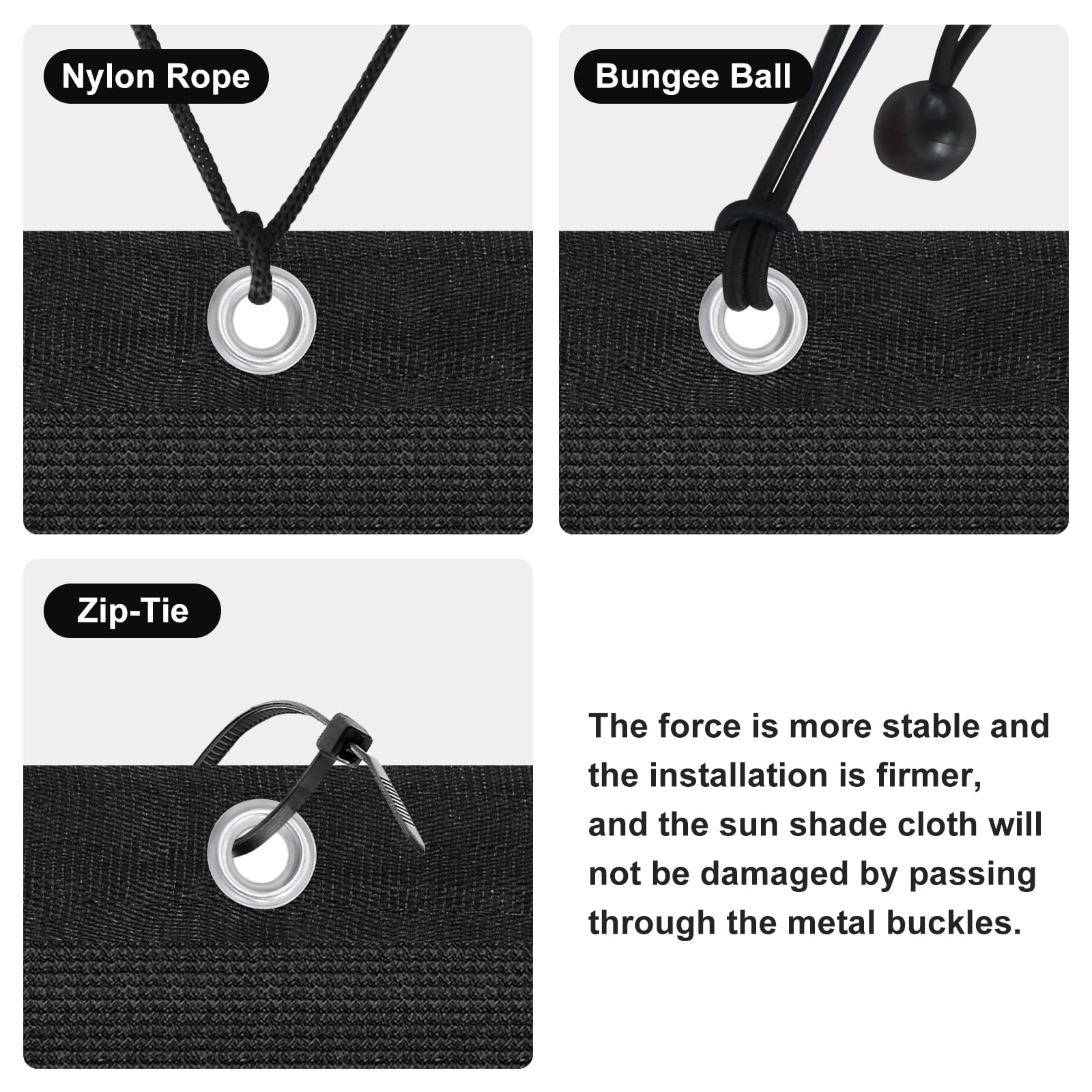 Jane Stone 12'X12' Rectangular 200 GSM UV Protected 100% HDPE Shade Cloth with Grommets,90% UV Block Outdoor Canopy Screen,Black