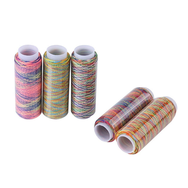 Sewing Thread,5pcs Multicolor Gradient Sewing Thread Spools Quilting Thread Enhanced Durability