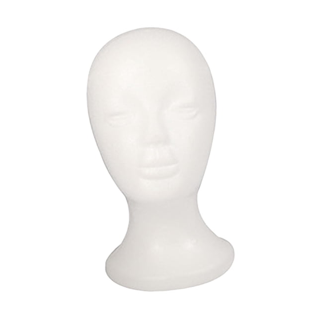 Cabeza de maniquí de espuma ligera con gafas y sombreros, soporte para peluquín. Estilo C