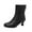 Black, variant on Boots for Women Mid Calf Chelsea Boots Side Zipper Round Toe Slip Resistant Mid Flare Heel Leather Fall Winter Fashion