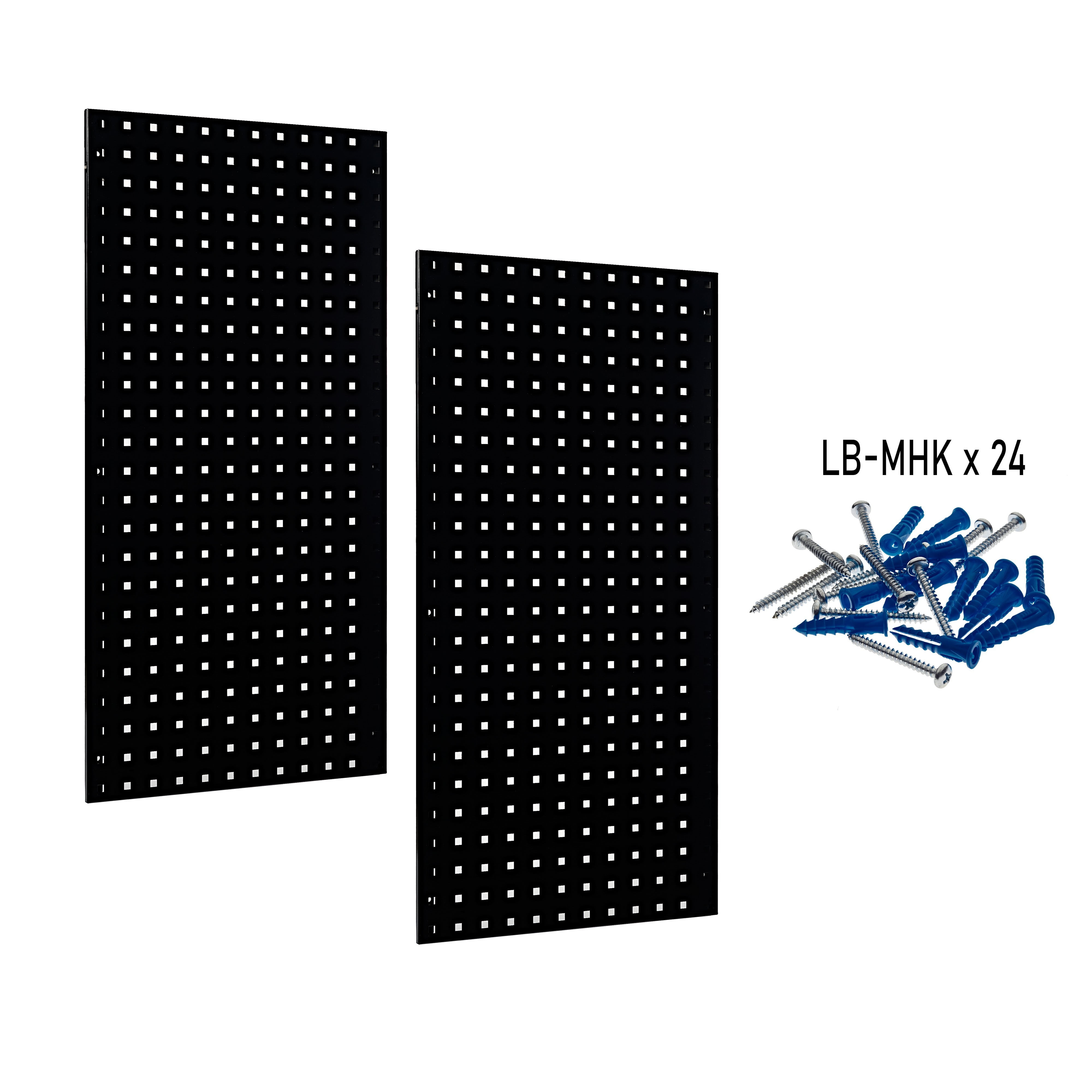 Triton Products® Steel 18-Gauge Square x (2) Pegboards Black x Epoxy 18\