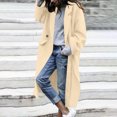 thumbnail image 4 of Yangnuo Women's Fashion Casual Solid Color Wool Coat With Button Closure and Functional Pockets Long Length Comfy Coat Jackets Fall Winter 2025, 4 of 6