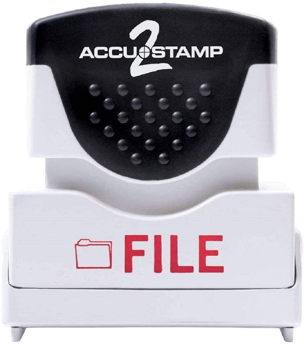 ACCUSTAMP2 Message Stamp with Shutter, 1Color, FILE, 15/8" x 1/2