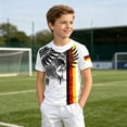 thumbnail image 2 of ZHOGXU Toddler Kids Boys T Shirt Soccer Short Sleeve Round Neck Germany Graphic Print Lightweight Comfortable Tee Top For Everyday Wear,White,90, 2 of 5