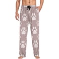 thumbnail image 3 of Men's Pajama Pants with Pockets Sleepwear Lounge Pants Stretch Casual Rose Gold Dog Paw, 3 of 6