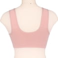 thumbnail image 3 of Sujetador deportivo con cremallera frontal para mujer Sujetador de encaje sin aros Sujetador tipo camiseta de cobertura completa - Rosa, 3 of 5