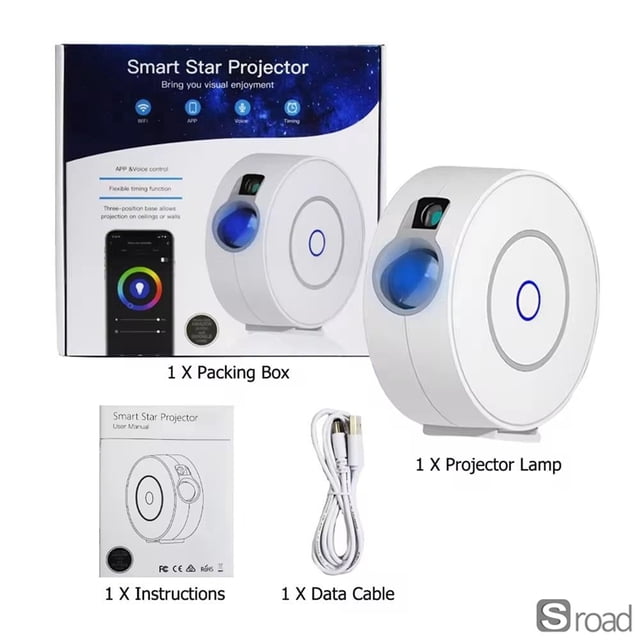 Proyector De Galaxia Inteligente Con Control Por APP, Luz Nocturna 3D Con Efecto Nebulosa Y Estrellas, 16 Millones De Colores, Decoración Para Dormitorio Y Cuarto De Juegos, Regalo Unisex
