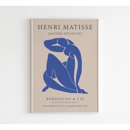 Matisse Nu Bleu Print, Blue Nude Poster, Female Body Line Art