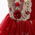 thumbnail image 5 of IBTOM CASTLE Flower Girls Maxi Dress Bridesmaid Wedding Pageant Party Princess Communion Floral Boho Vintage Lace Dance Gown 2-3 Years Red, 5 of 8