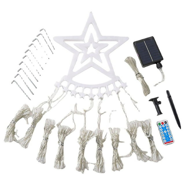 Cadena de luces LED solares con control remoto, 350 luces LED, para bodas blanco