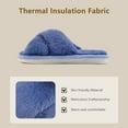 thumbnail image 4 of Womens Fuzzy Memory Foam Slippers Cross Band Cozy Plush Home Slippers Fluffy Furry Open Toe House Shoes Indoor Outdoor Slide Slipper, 4 of 6