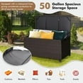 thumbnail image 4 of Yardi Yarda Outdoor 50 Gallon Wicker Storage Box with Zippered Liner, Durable Rattan Storage Box with Solid Steel Frame, Brown, 4 of 9
