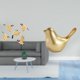 thumbnail image 2 of Arte de pared de pájaro de madera y figura de pájaro dorado, adorno moderno para decoración del hogar, oficina, dormitorio, sala de estar, regalo de i, 2 of 8