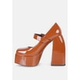 thumbnail image 3 of PABLO Tan Statement High Platform Heel Mary Jane Sandals, 3 of 3