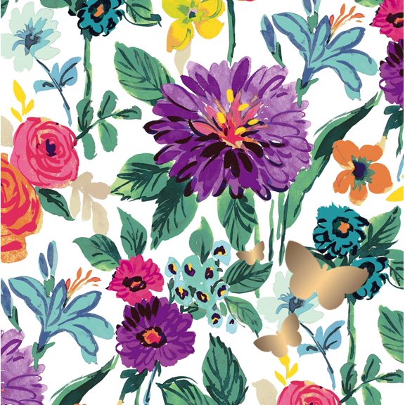 Evergreen Foil Paper Cocktail Napkin, 20 count, Brilliant Bouquet