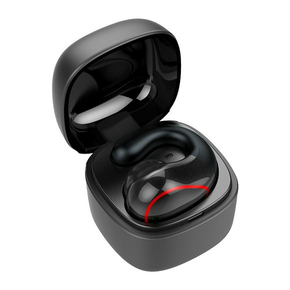 EeaseMX juego de auriculares inalámbricos T25 no intraaurales, miniauriculares deportivos de una sola oreja, negros