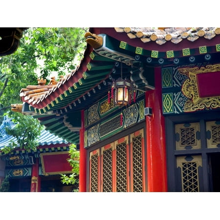 Small Pavilion Ancient Roofs Red Pavilions Small Lantern Wong Tai Sin Good Fortune Taoist Temple Kowloon Hong Kong Print Wall Art By William Perry ()