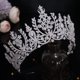 thumbnail image 5 of Tiara y corona de boda de Zirconia cúbica de lujo para mujer, joyería para el pelo de desfile grande, regalos de novia para quinceañera para mujer ShuxiuWang 1327537025412, 5 of 5