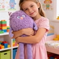 thumbnail image 5 of HEWANG Mon-ster Plush with Horn 20in Cute Face Mon-ster Stuffed Animal with Arm and Leg Stuffed Zippered Long Plush Toys for Kids, Adults (Purple), 5 of 8
