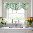 thumbnail image 3 of Happy Easter Bunny Tie Up Valances Curtain, Spring Hated Rabbits Grass Rings Gradient Green Adjustable Rod Pocket Short Window Treatment Tie Up Curtains Valances for Kitchen Bathroom 60x18 Inches, 3 of 9
