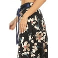 thumbnail image 5 of Women's Vintage Casual A-Line Printed High Waist Bow Tie Belted Knee-Length Midi Skirt, 5 of 6