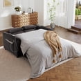thumbnail image 2 of Lunale Convertible Sofa Bed with USB, 55" Loveseat Sleeper for Living Room, Apt, Gray Velvet, 2 of 10