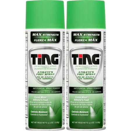 Ting Athlete's Foot and Jock Itch Anti Fungal Spray Powder - 4.5 oz (Pack of 2)