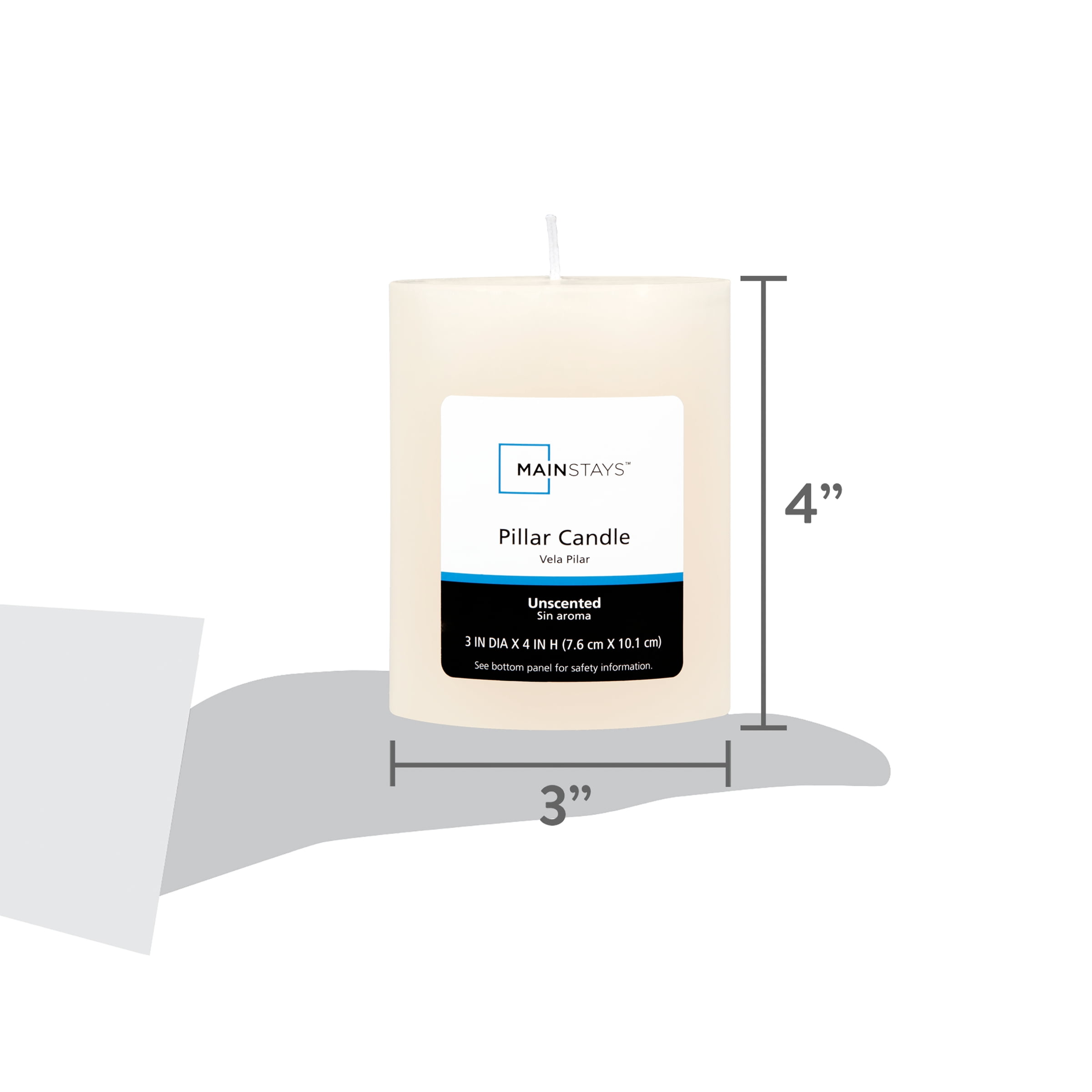 Mainstays Unscented Pillar Candles, 3 x 6 inches, White Mainstays Unscented Pillar Candles, 3 x 6 inches, White