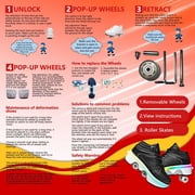 2-in-1 Roller Skate Shoes & Sneakers,LED Roller Shoes,Shoes with Wheels for Women,Light Up Roller Skates Suitable for Outdoor Fun & Sports Skating