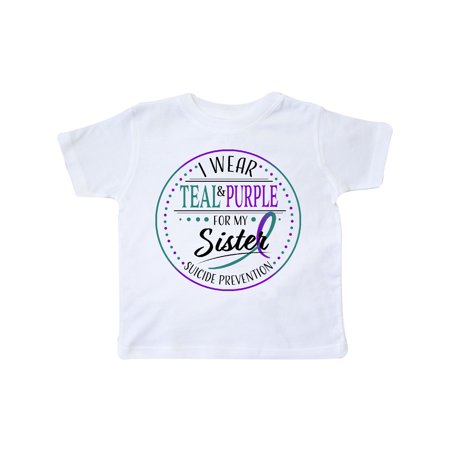 

Inktastic Suicide Prevention- I Wear Teal and Purple for My Sister Gift Toddler Boy or Toddler Girl T-Shirt