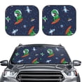 thumbnail image 2 of Xecao Dinosaur Astronaut Space Surfing for Foldable Car Sun Shades (2-Pack) offer sun protection with an easy-fold design for convenient windshield shading., 2 of 7