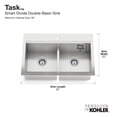 thumbnail image 2 of Kohler 80085-1PC-NA 33 x 22 in. Task Smart Divide Top-Mount & Undermount Double-Equal Workstation Kitchen Sink with Accessories - Stainless Steel, 2 of 2