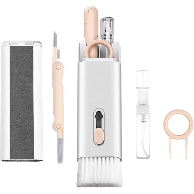 Kit de limpieza electrónica 7 en 1, kit de limpieza multifuncional para Airpods, kit de limpieza de teclado, kit de limpieza para auriculares/teléfono/portátil/monitor de PC/cámara/reloj JM