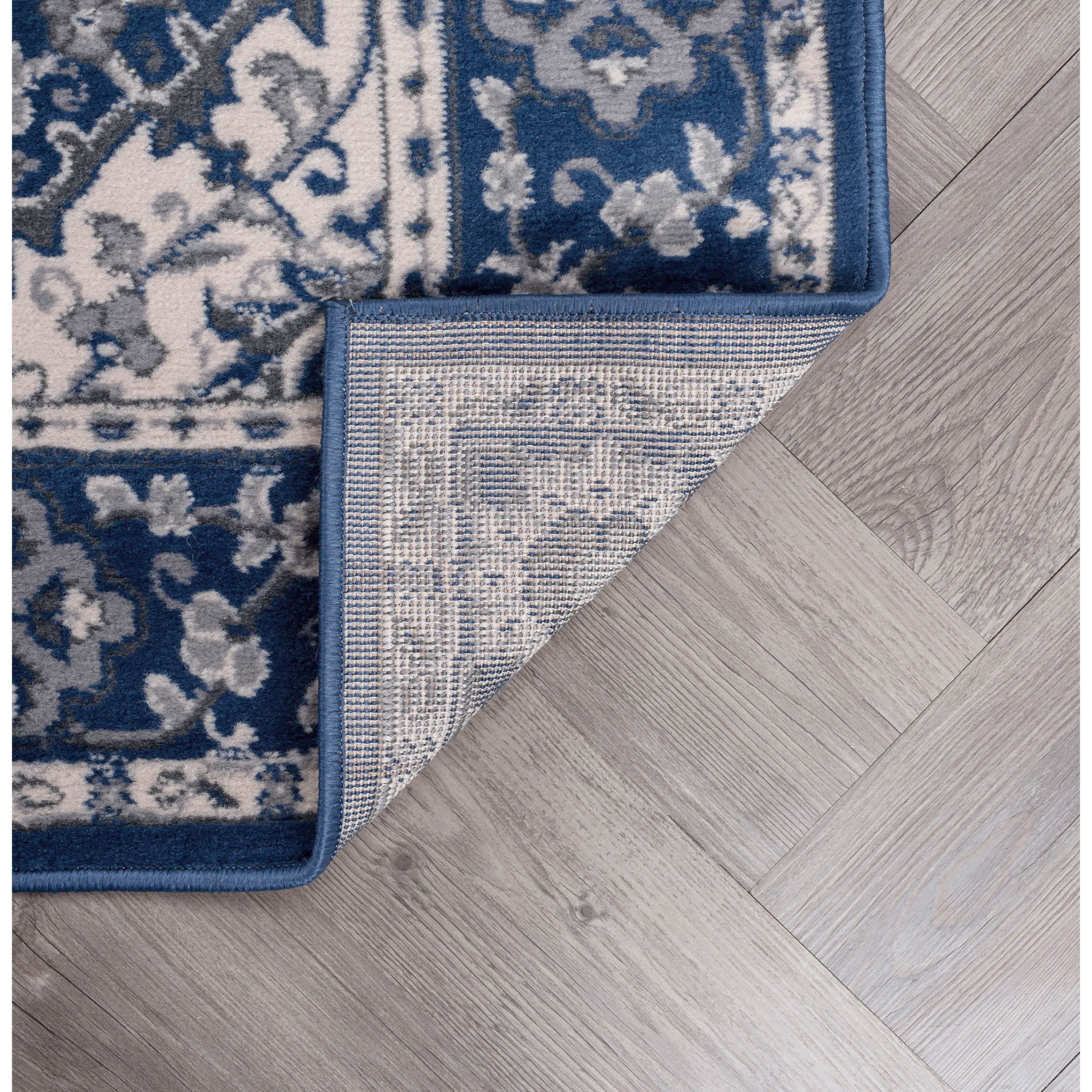 Madison Traditional 2' x 3' Navy and Cream Polypropylene Indoor Area Rug