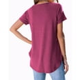 thumbnail image 3 of Fantaslook Short Sleeve T Shirts for Women Crew Neck Side Split Tunic Tops Casual Summer Shirts, 3 of 7