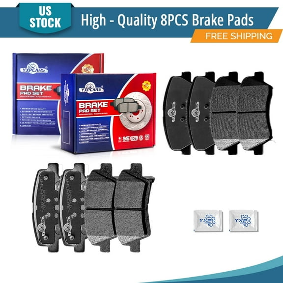 YXPCARS 8PCS Ceramic Brake Pads for Hyundai Elantra Veloster, Front & Rear D1543 D1544