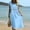 *Blue, variant on ClodeEU Women's Round Neck Short Sleeve Midi Dress, Casual Loose A-Line Swing Dress with Pockets Beige,Women's Plus L