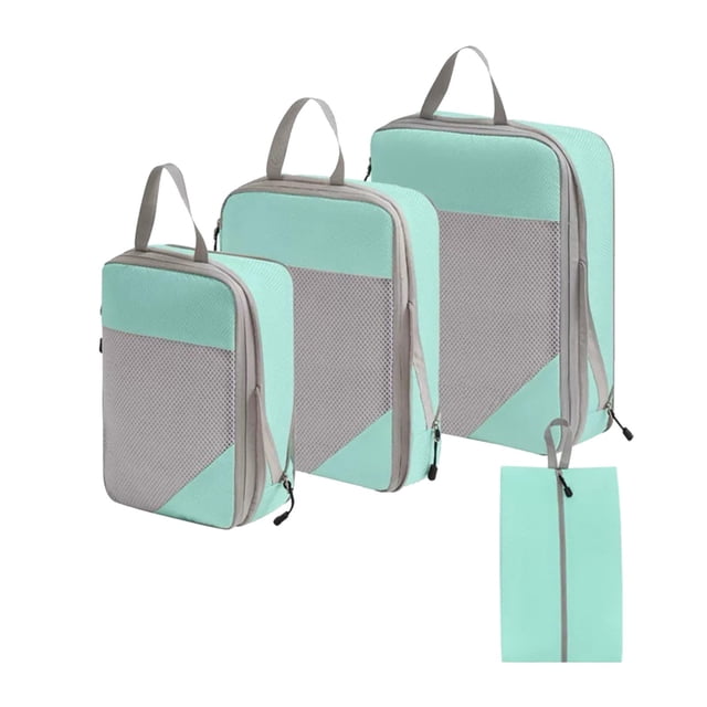 Hot Clearance! Pedty 1*Storage Bag Set,Compression Packing Cubes 3/4 Set Compressible Packing Cubes with Laundry Bag Travel Packing Cubes for Carry On Luggage│Compression Storage Bag Set Bu2
