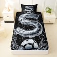 thumbnail image 3 of Castle Fairy Ice Letter S Soccer Watercolor Art Twin Sheet Sets 3pcs for Boys,Splash Graphic Bedding for Soccer Lovers, 3 of 6