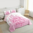 thumbnail image 3 of Manfei Fairy Tale Castle Bedding Comforter Set,Always Believe In Magic Twin Comforter Sets,Pink White Bedding Set For Girls,Ultra Soft Home Decor Reversible,2pcs, 3 of 8
