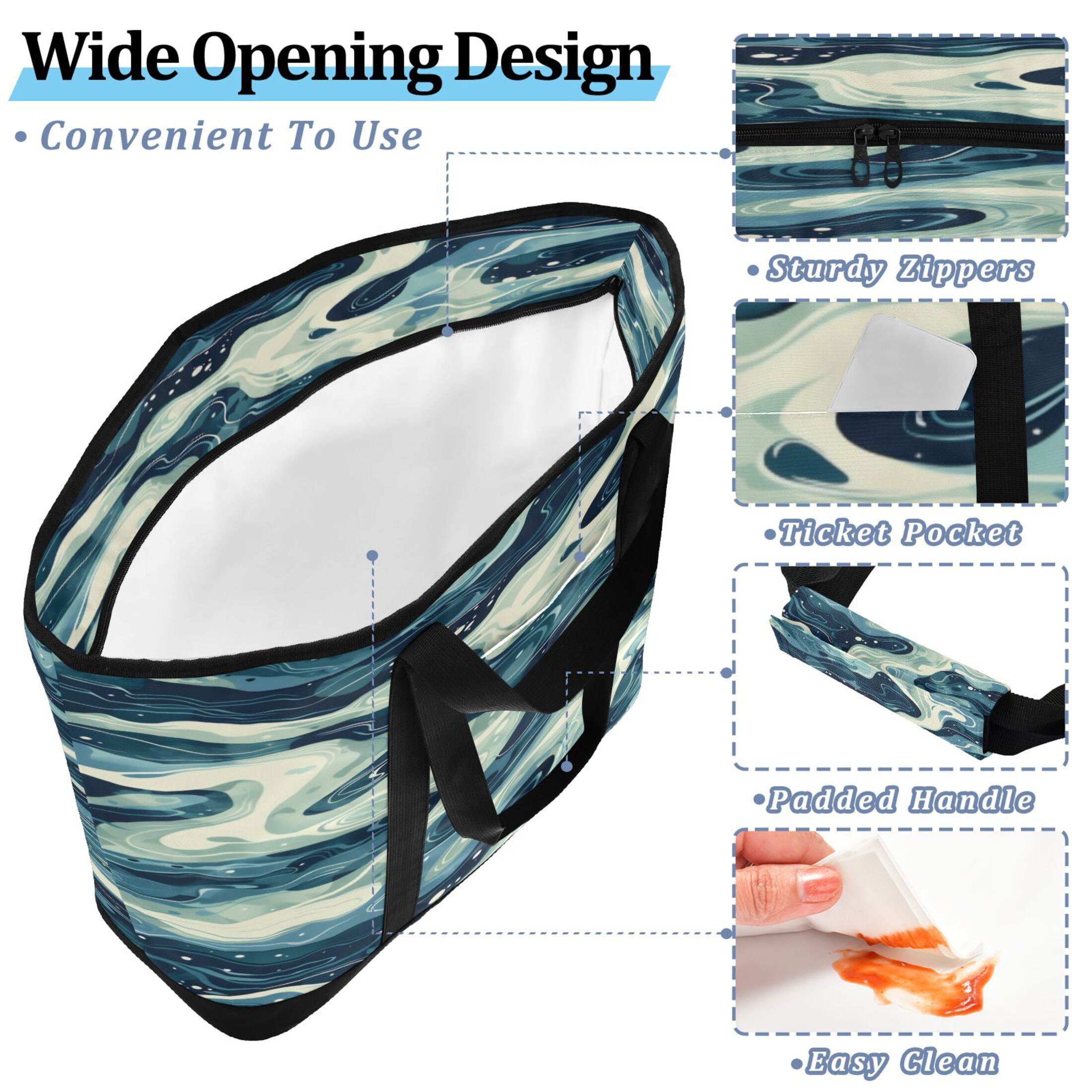 Large Hand-held Ice Pack Picnic Bag Insulation and Refrigeration Suitable for Shopping Picnics and Camping Green River