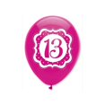 thumbnail image 1 of Latex Dotted 13th Birthday Balloons (Pack of 6), 1 of 1