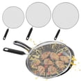 thumbnail image 2 of 4 Pieces Stainless Steel Splatter Guard Set (13", 11.4", 9.8", 7.4") - Fine Mesh Splatter Screen with Comfort Grip Handles, Grease & Oil, Splatter Screen for Frying Pan Cooking Pots, 2 of 9